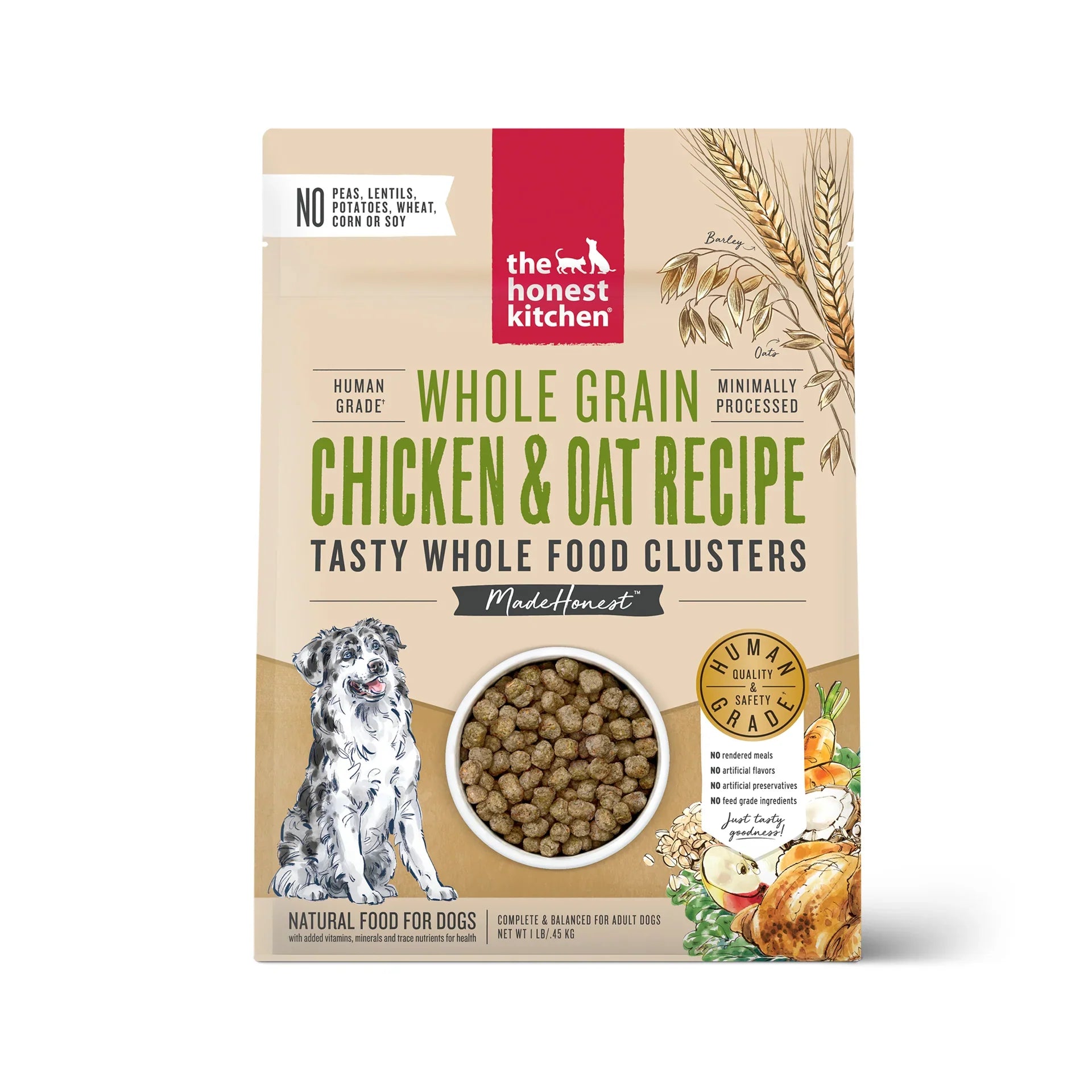 The Honest Kitchen Whole Grain Chicken Clusters Dry Dog Food Chicken & Oat Recipe