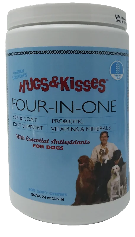 Hugs & Kisses Four-In-One Vitamin Mineral Supplement Treat for Dogs Medium Jar