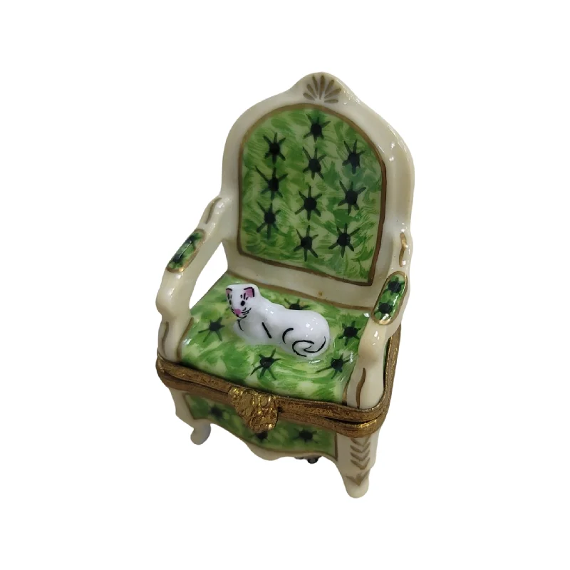 Cat on Green Chair