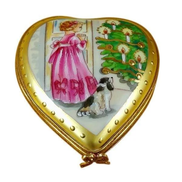 Studio Collection - Heart Little Girl Christmas Tree and Dog