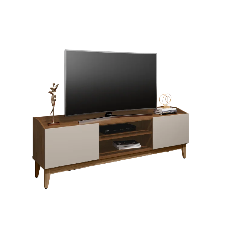 FB Ravena TV Stand L1600 x W415 x H600mm Cedar/Off White High Gloss #11072345  (No Warranty)