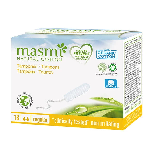 Masmi Organic Non-Applicator or Digital Regular Tampons 18s