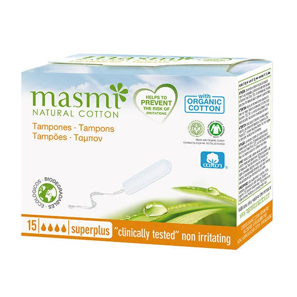 Masmi Organic Non-Applicator or Digital Super Plus Tampons 15s