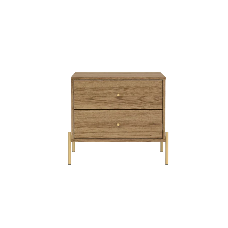 Provincia Jasper Night Stand L639 x W445 x H639mm Oak/Gold #PA51254 (No Warranty)