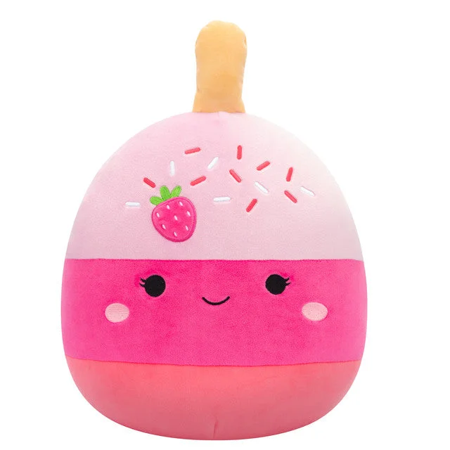 Squishmallow Pama the Pink Strawberry Cake Pop 12" Stuffed Plush by Jazwares