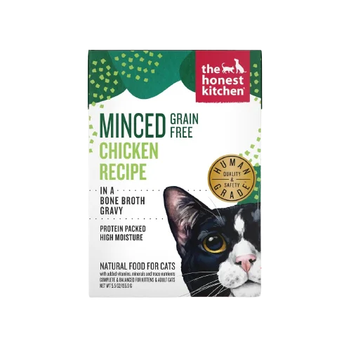 The Honest Kitchen Cat Minced Chicken Recipe in Bone Broth Gravy