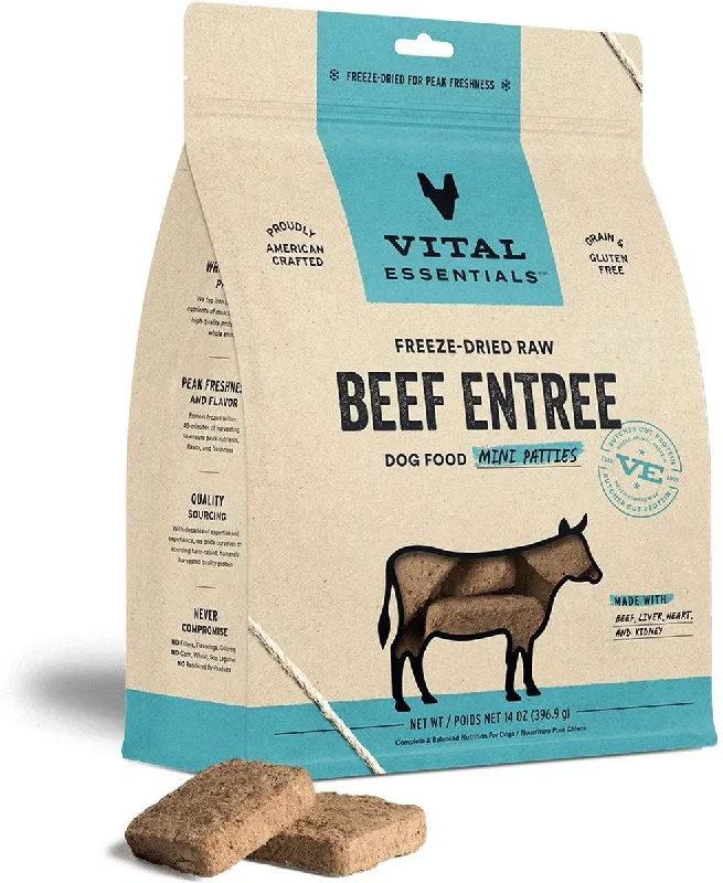 Vital Essentials Freeze-Dried Mini Pet Patties Beef Entree for Dogs