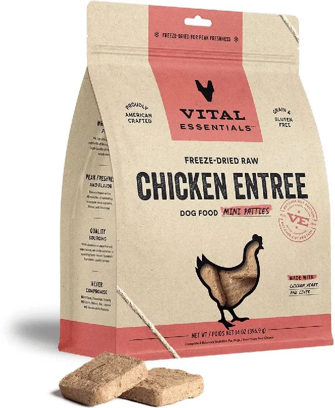 Vital Essentials Freeze-Dried Mini Pet Patties Chicken Entree for Dogs