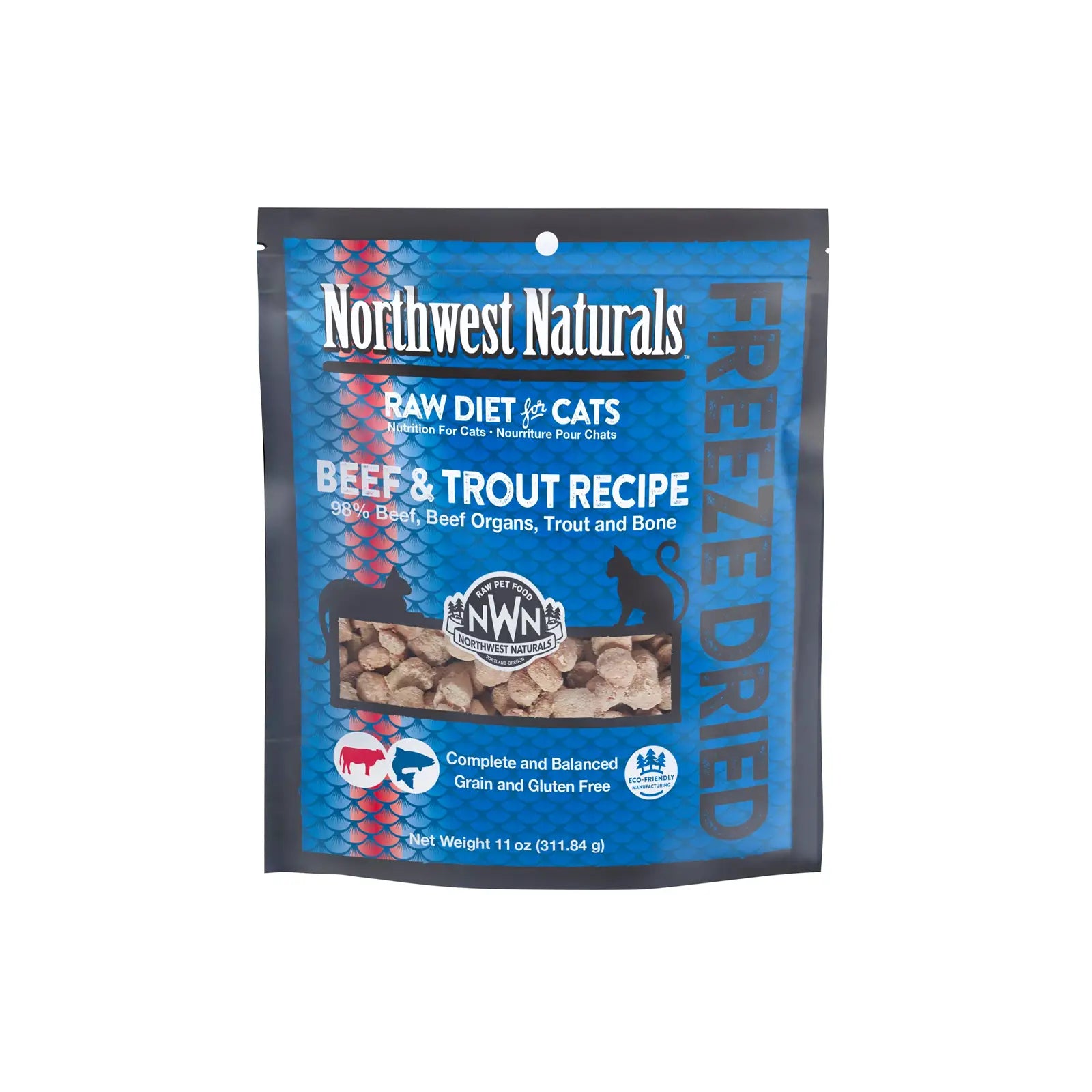 Northwest Naturals - Freeze Dried Diets For Cats - Beef & Trout Recipe