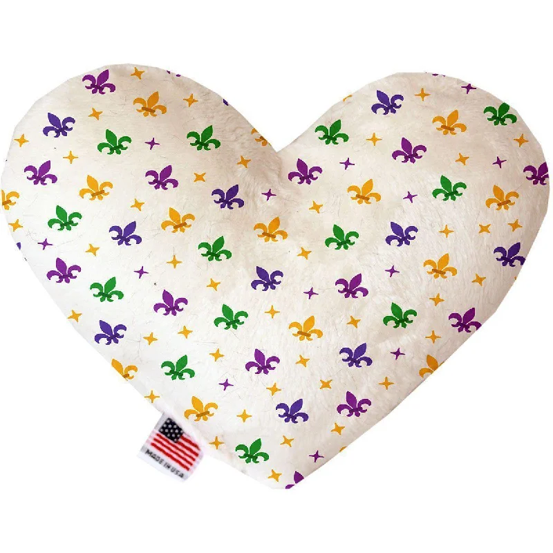 Heart Dog Toy Stuffing Free Confetti Fleur De Lis Mardi Gras