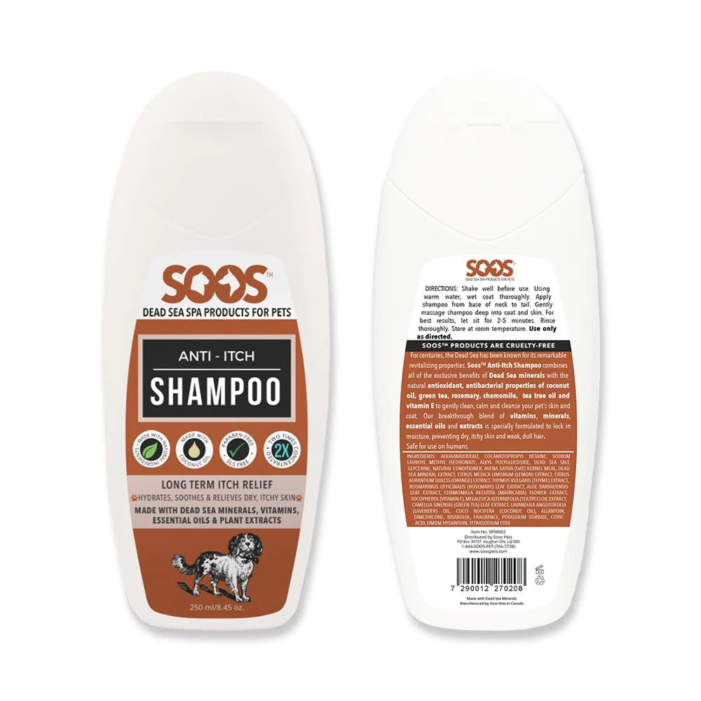 SOOS Natural Dead Sea Anti-Itch Pet Shampoo For Dogs & Cats 500ml