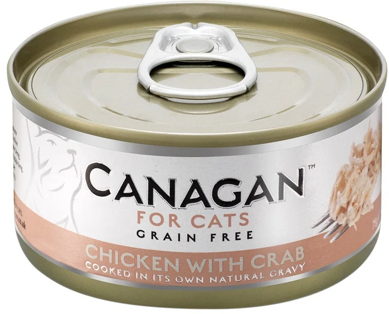 CANAGAN Conservă pentru pisici, cu Pui şi Crab 75g