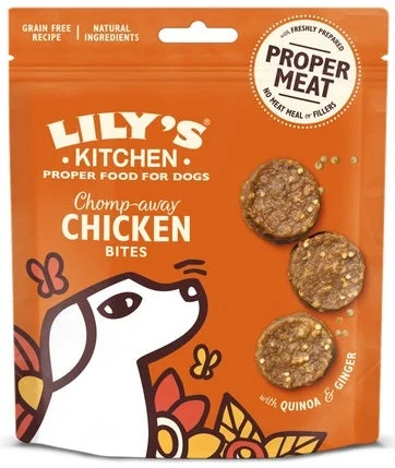 LILY'S KITCHEN Bites Recompensă pentru câini Chomp-away, cu Pui 70g