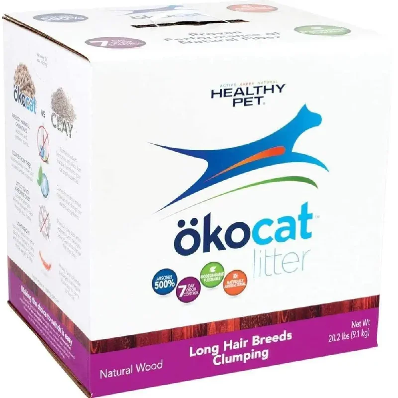 Okocat Natural Wood Cat Litter Long Hair Breeds 22.2 lbs